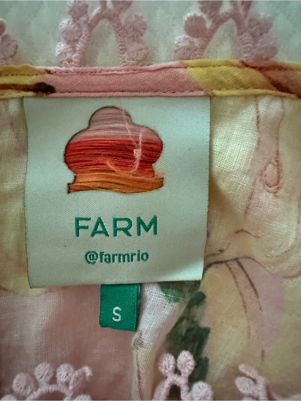FARM Rio Pink & Yellow Banana Floral Puff-Sleeve Blouse